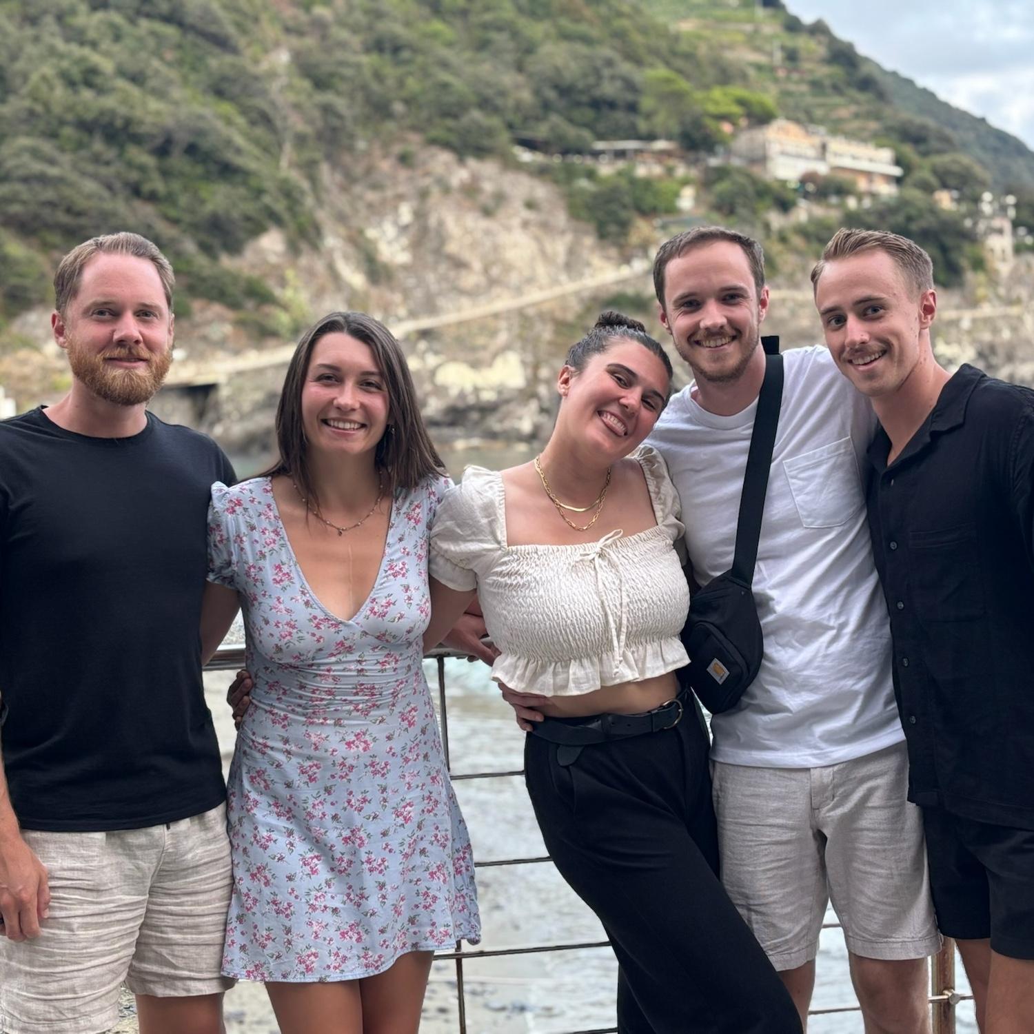 After our hike, we met up with Nate’s brothers and now sister-in-law. Here we are before dinner in Cinque Terre, Italy. September 2025