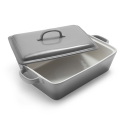 Sur La Table Rectangular Stoneware Casserole with Lid, 4 qt.