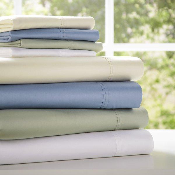 400 Thread Count Egyptian-Quality Cotton Sheet Set, Color: White, Sz: Queen