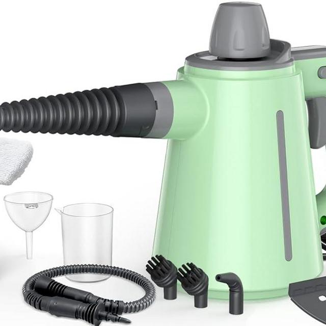 Steam Cleaner, VeRosky Handheld Pressurized Steamer for Home Use, Multi-Surface Cleaning with 10 Accessories & Safety Lock, Deep Cleans Floor, Grout, Upholstery, Car and Grease