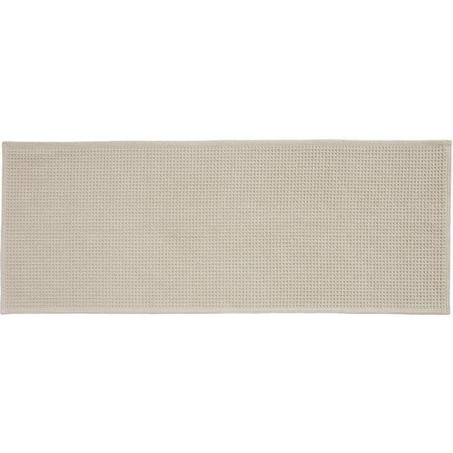 Flax Waffle Weave Bath Mat, 24 x 64"