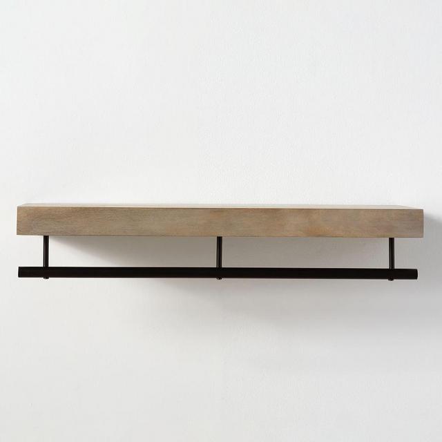 Brighton Closet Shelf With Rail,36",White Oak/Bronze