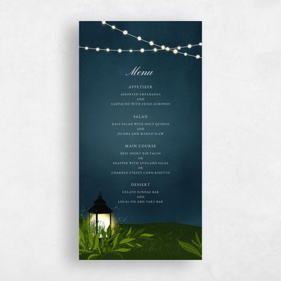 Blue Greenery Wedding Menu - Marietta
