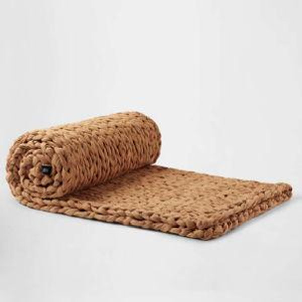 Hand Knitted Weighted Blanket – Natural - 15 lbs, Ginger