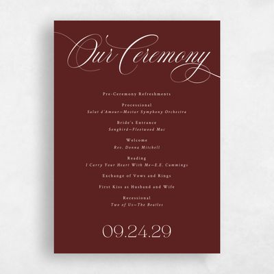 Multi-Colored Wedding Program - Hunter