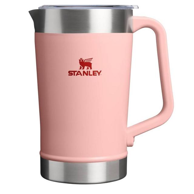 Stanley Stay-Chill Pitcher 64 oz | Cold Water, Beer, and Drink Pitcher with Lid | Large Capacity Durable Beverage Container with Handle | Insulated Stainless Steel | BPA-Free | Peach Rose