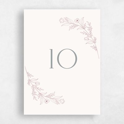 Dusty Rose, Pink Wedding Table Number - Seraphine