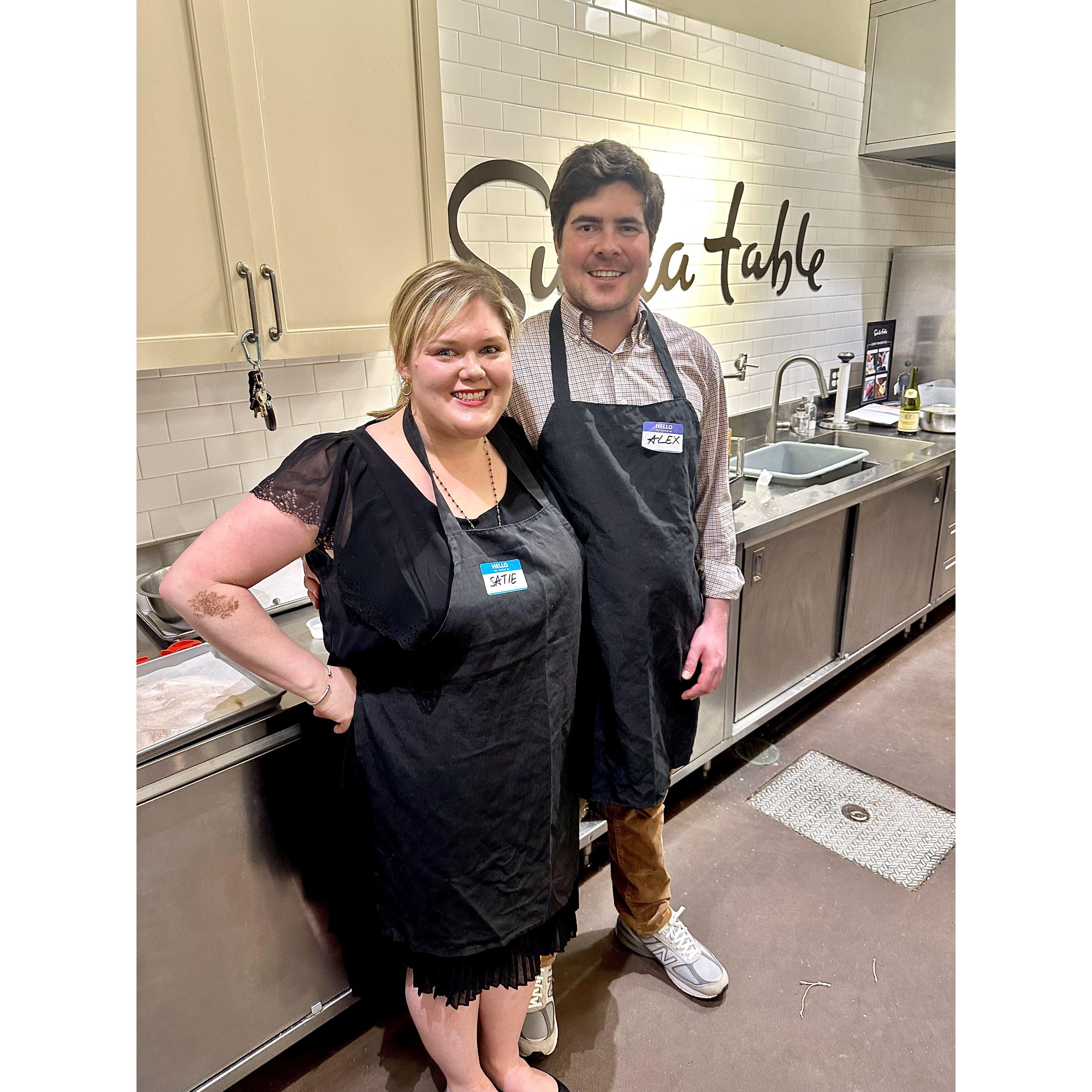 Valentines gift cooking class at Sur la Table