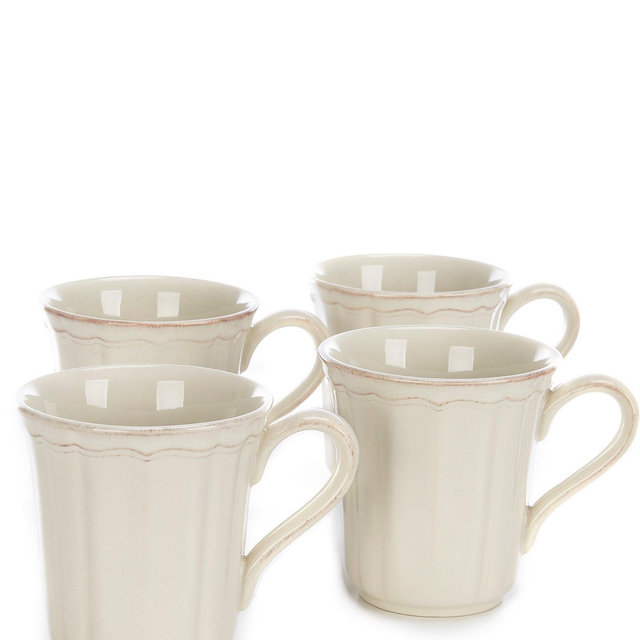 Southern LivingRichmond Collection Glazed Coffee Mugs, Set of 4 in Color Gray