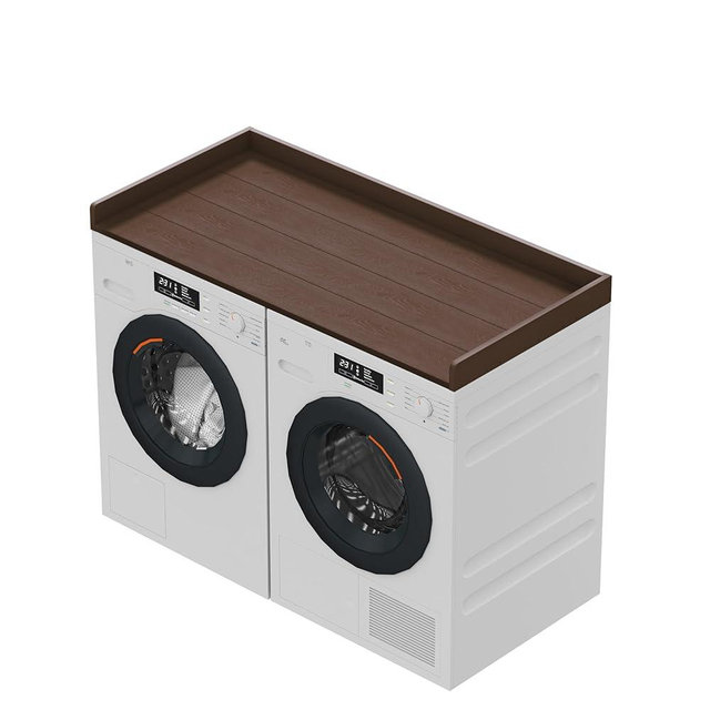 Sundale HDPE Washer Dryer Countertop, No-Installation Laundry Topper for Washer and Dryer, Waterproof Odorless Countertop for Laundry Room Storage, 27.5" x 54" (Brown)