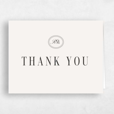 Light Oatmeal, Beige Wedding Thank You - Mahogany Landscape