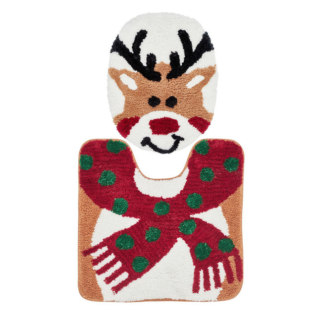 VCNY Home Reindeer Holiday Bath Rug Set, 2 Count