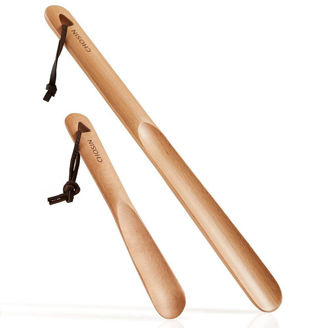 CHOSIN Shoe Horn Long Handle for Seniors Men Women, Small Shoe Spoon for Kids, 2pcs Boot Horn Shoe Helper for Home or Travel