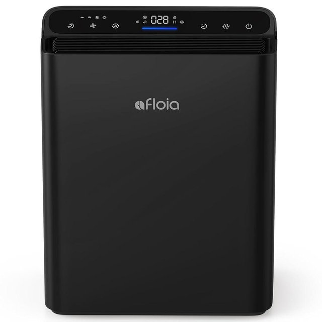 Afloia Air Purifiers for Bedroom Home Large Room Up to 1280Ft², 3-Stage Efficient Filter with Laser Air Quality Sensor for Pets Hair Dander Pollen Allergies Dust Mold Odor Smoke, Black