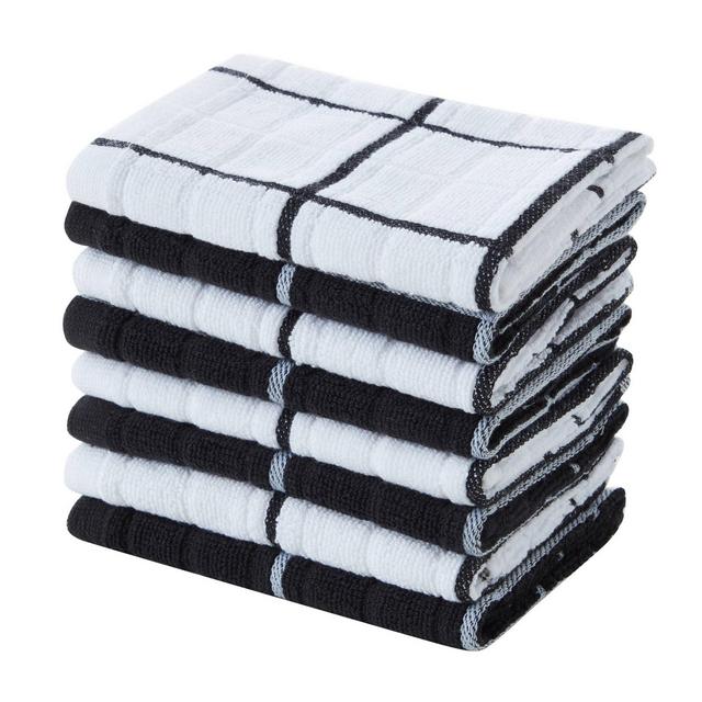 Cannon 8pk Cotton Noah Kitchen Dishcloths Black