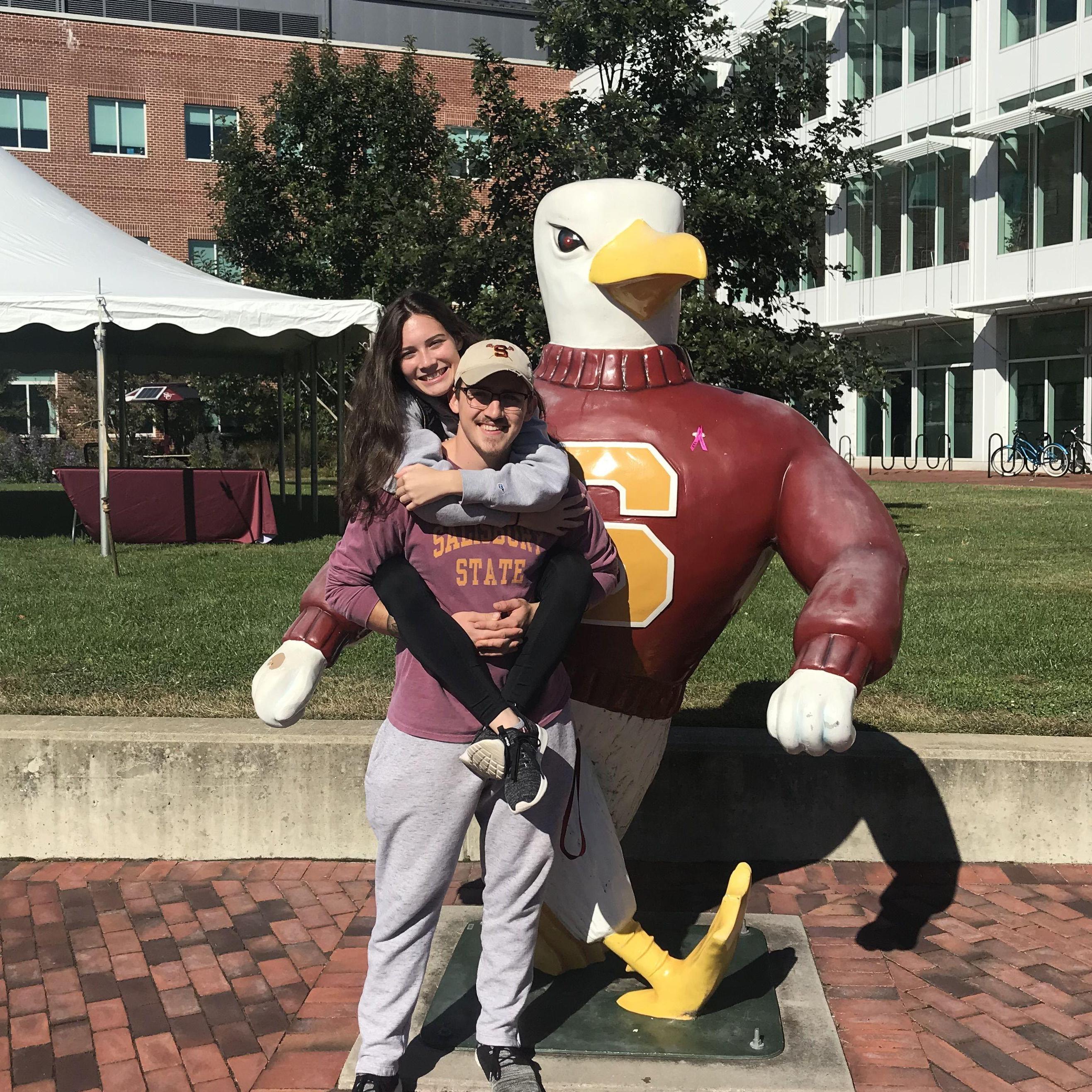 With Sammy the Sea Gull at Salisbury University