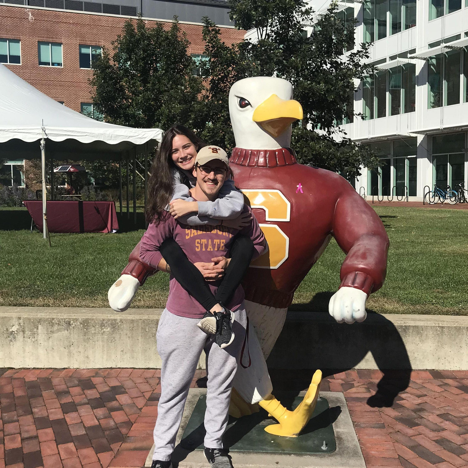 With Sammy the Sea Gull at Salisbury University