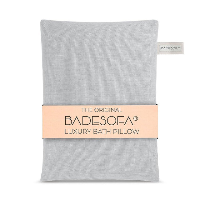 BADESOFA® Luxury Seat Cushion for Bath | Premium-Quality Materials | Comfortable & Quick-Drying | Washable Bath Pillow in Grey | Home Spa | Suitable for Bathtub, Steam Sauna & Hot Tub