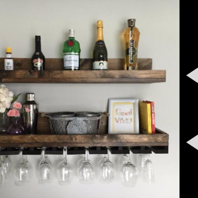 Wood Wine Rack | Wall Mounted Shelf &...