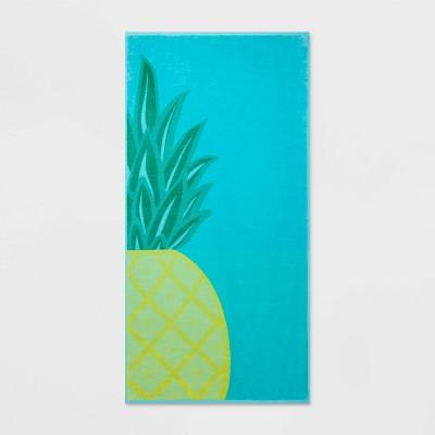 Pineapple Beach Towel XL Aqua Blue - Sun Squad™