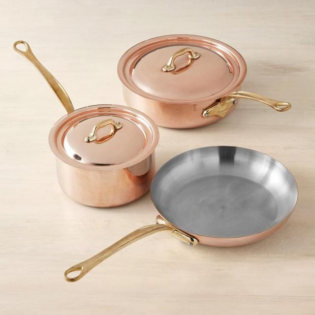 Mauviel M'150 B 12-Piece Copper Cookware Set With Brass Handles, Mauviel  USA