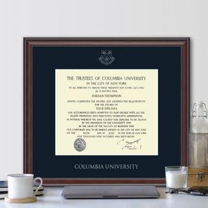 Columbia University Silver Embossed Diploma Frame