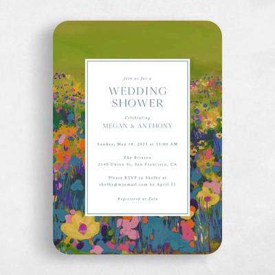 Blue Rounded Wedding Wedding Shower Invitation - Alta Portrait
