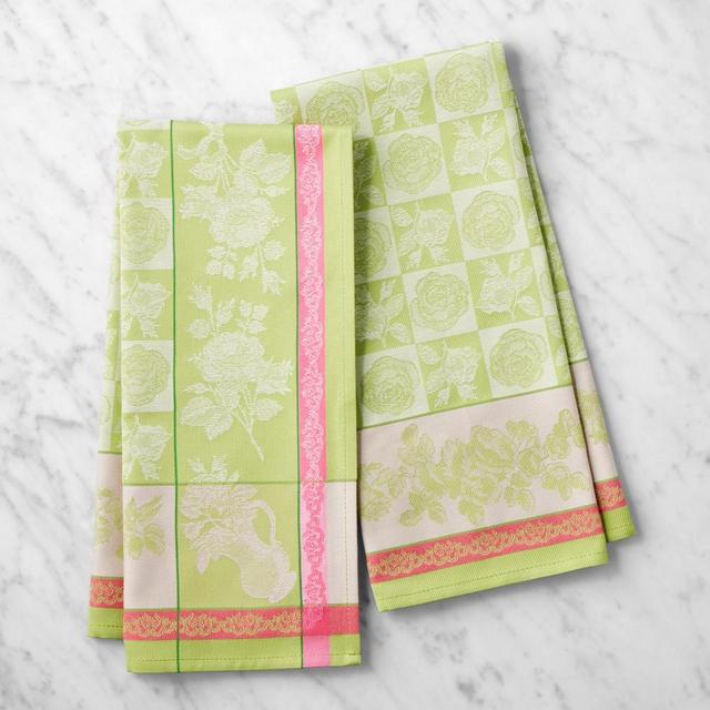 Bright Jacquard Towels, Set of 2, Rose