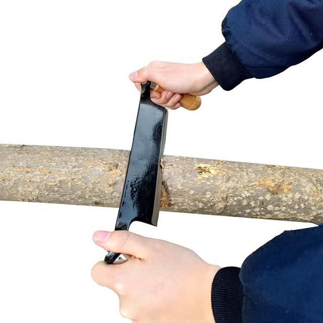 RALAOMA Draw Shave Knife 5''/8''/10''/13'' Curved / Straight Draw Knife Curved Draw Shave Tool Woodworking Debarking Hand Tool (10''-Straight)