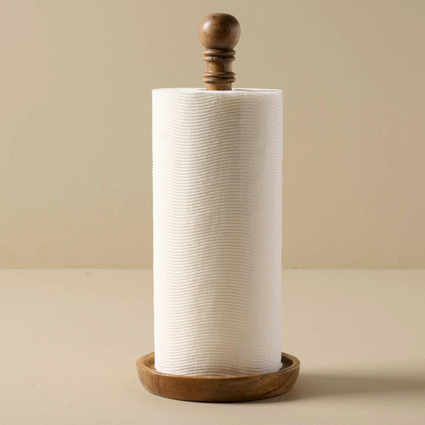 Antiqued Wood Paper Towel Holder