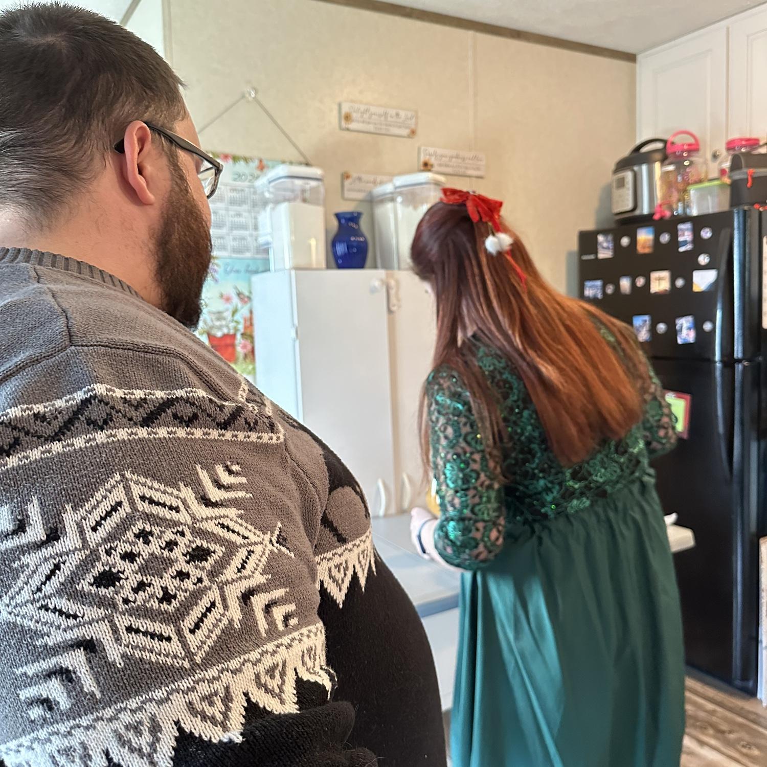 Candid (mostly) engagement photos while making Christmas cookies!
