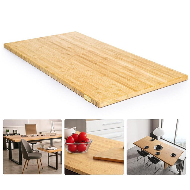 48"x25" Butcher Block Countertop, 4ft DIY Bamboo Countertop, 1.2'' Thick Wood Table Top, Used as Cutting Board, Office Desk Top, Living and Dining Room Table, Washer Dryer Countertop, Kitchen Island