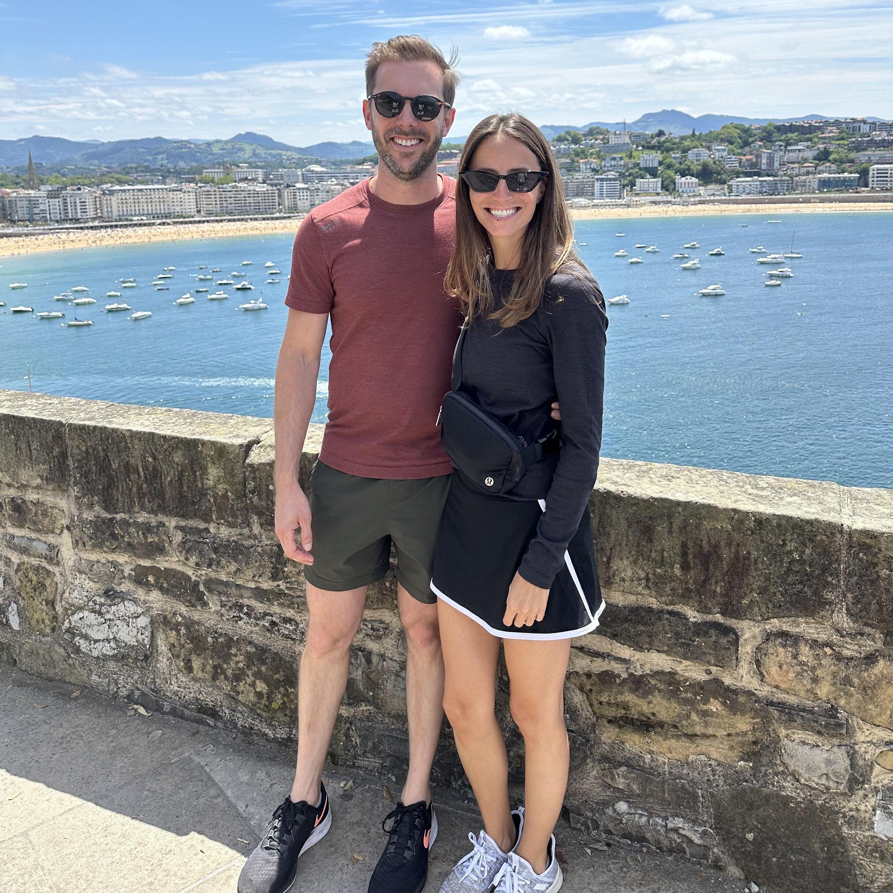 Spectacular views after walking up Urgell in San Sebastián.