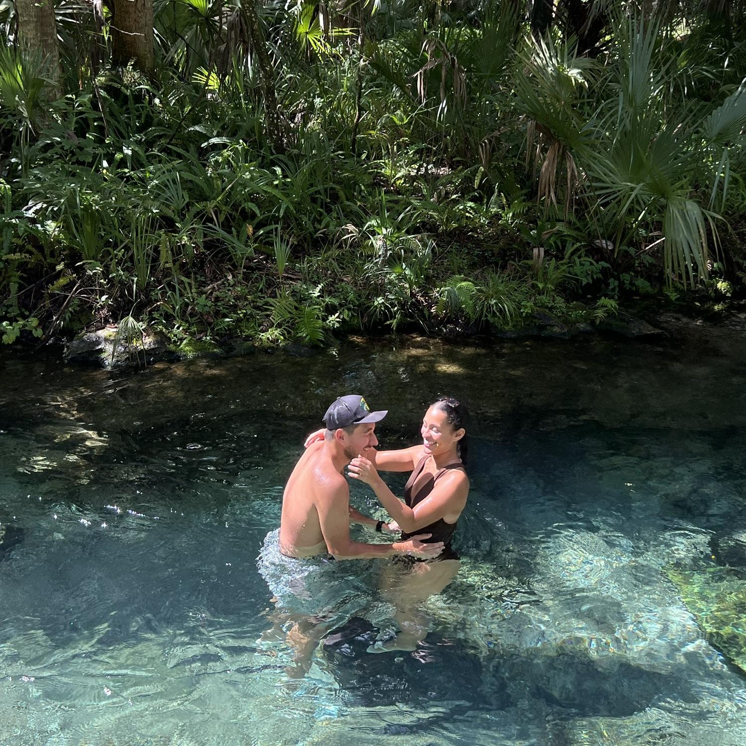Warm day, cold water, and one of our many outdoor adventures <3