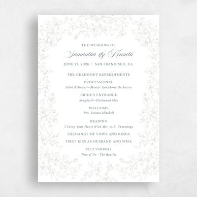 Multi-Colored Wedding Program - Venado