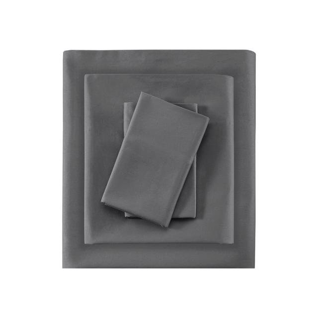King 525 Thread Count Solid Cotton Sheet Set Charcoal