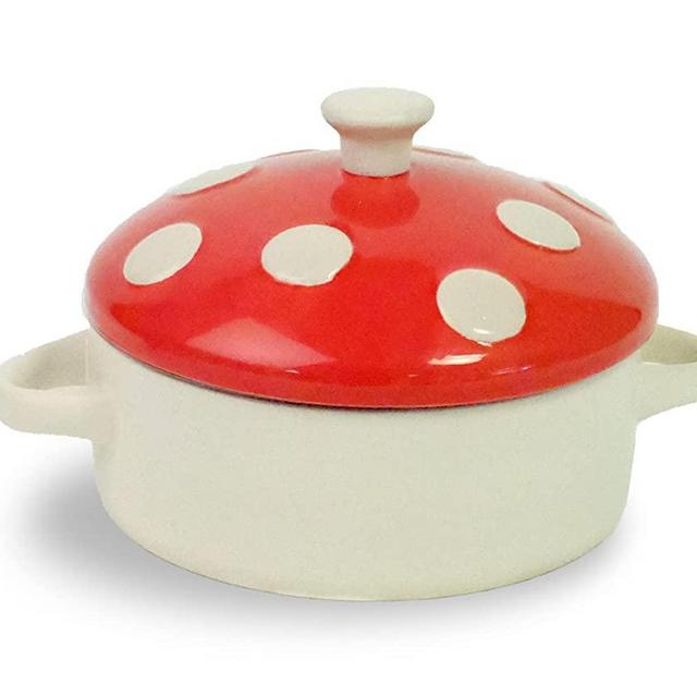 WILD EYE DESIGNS BRIE BAKER BAKING DISH, MUSHROOM PATTERN LID INCLUDED