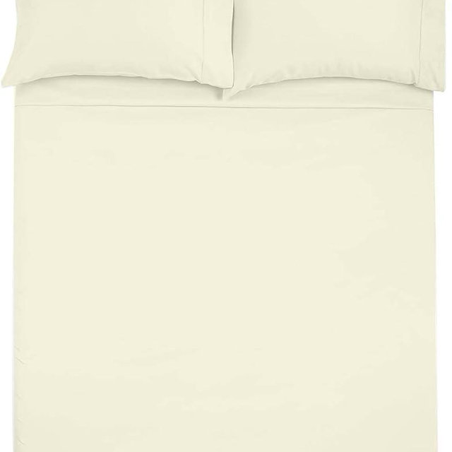 Shreem Linen Microfiber RV Sheet Sets, 70x80 Camper King, Ivory Solid - Fits Mattresses up to 8 Inches Deep, 4 Piece RV Bed Sheets for Campers, Motorhomes, and Travel Trailers