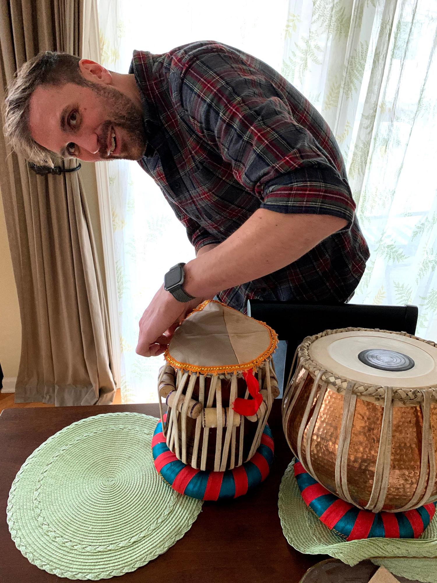 Chands went on a trip to India in December 2019 and enlisted the help of her amazingly resourceful Ammama (grandma) to buy Daniel some tablas (Indian drums).