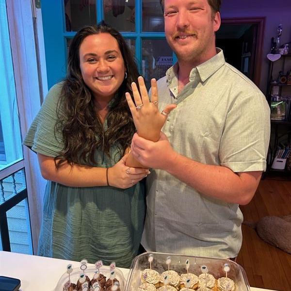 Friends surprised us with engagement cupcakes!!