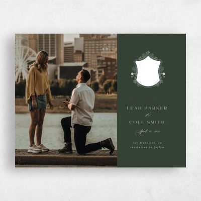 Deep Forest, Green Wedding Save the Date - Valentina Landscape