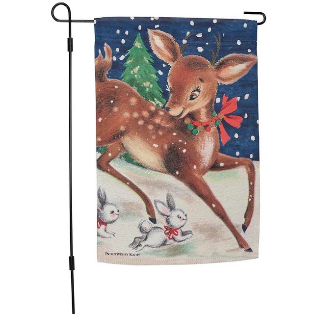 Primitives by Kathy Christmas Deer Garden Flag