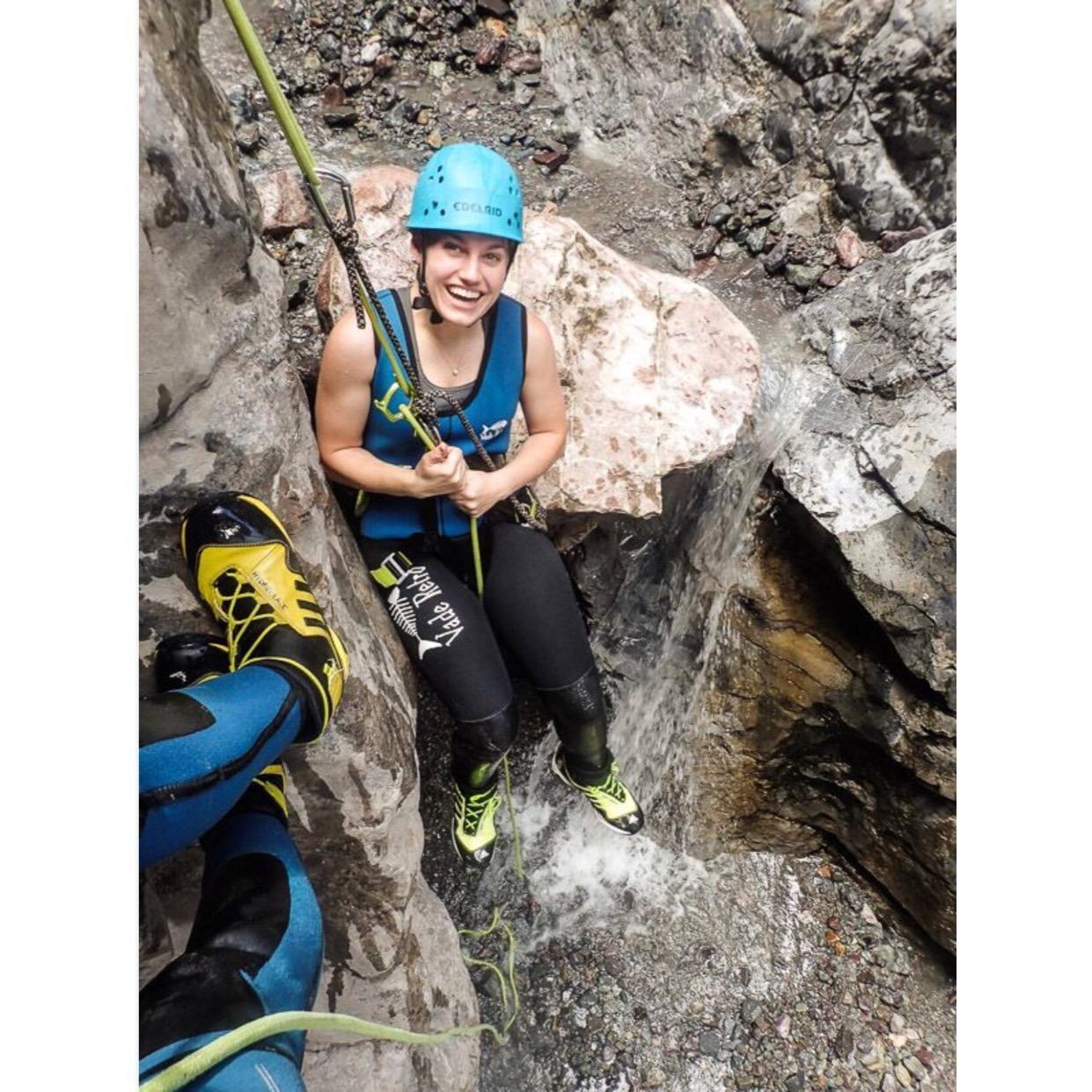 Repelling in Ouray - Sarah
