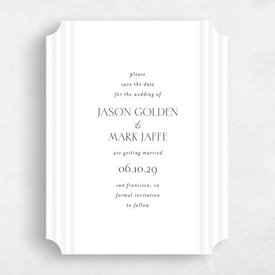 White Ticket Wedding Save the Date - Reinette Classic