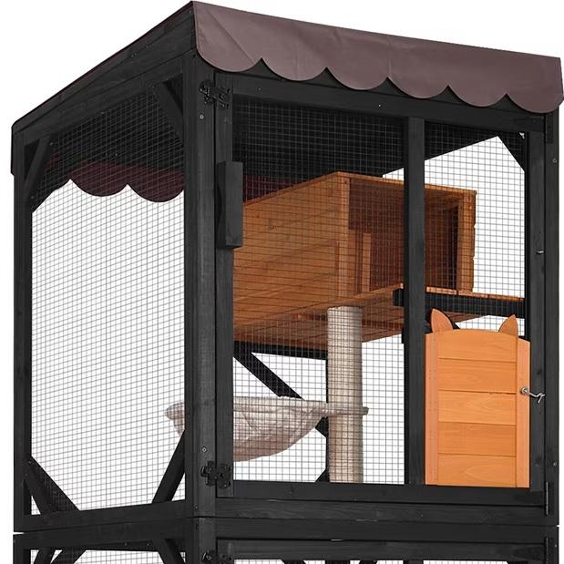 Catio Wooden Cat Scratching Post, Brown