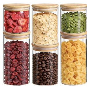Glass Storage Containers with Lids (0.6qt/1qt/1.5qt) Set of 6
