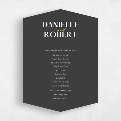 Grey Diamond Wedding Program - Finneas