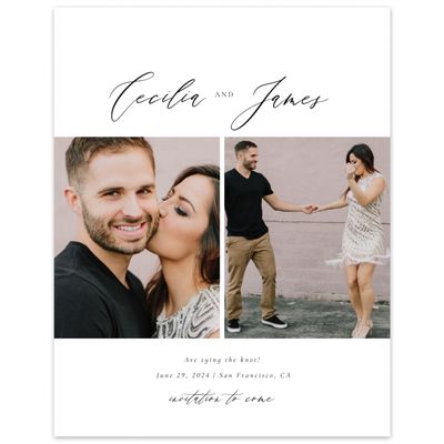 White Modern Wedding Digital Save the Date - Seville Multiphoto