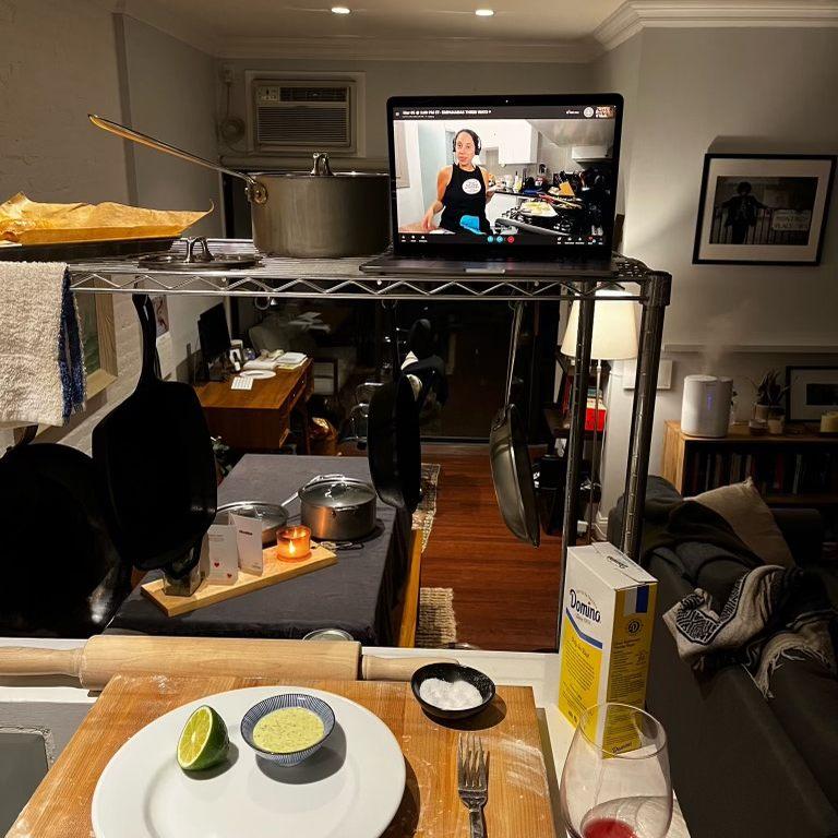one of our favorite things to do, cooking! at home virtual cooking class in NY - March 2022