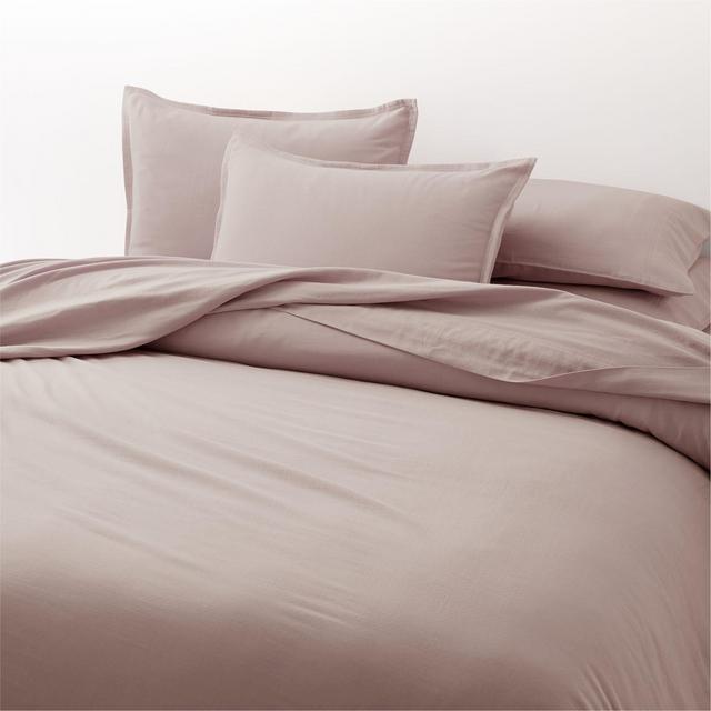 Organic Double Weave Haze Pink Full/Queen Duvet